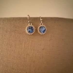 Blue sterling silver gemstone earrings